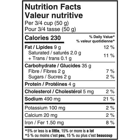 Crispers Bits & Bites Original Cracker Mix Nutrition Facts