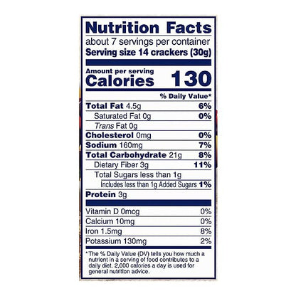 Triscuit Thin Crisps Zesty Jalapeno Crackers Nutrition Facts