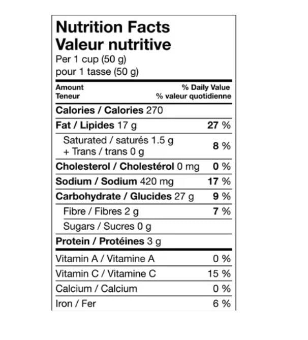 Hostess Hickory Sticks Original Potato Sticks Nutrition Facts