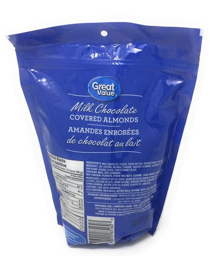 Great Value Milk Chocolate Covered Almonds Bag 340g/11.9oz (Shipped from Canada)