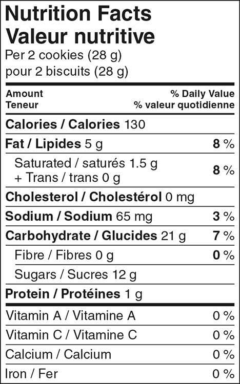 Great Value Gluten Free Vanilla Creme Sandwich Cookies Nutrition Facts