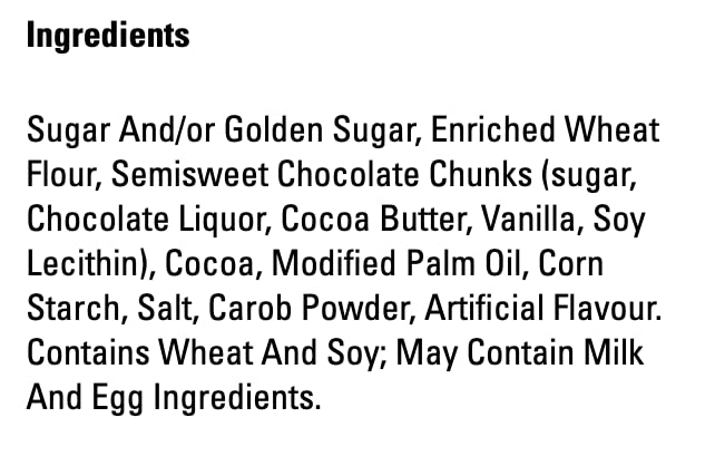 Betty Crocker Brownie Mix Chocolate Chunk Ingredients