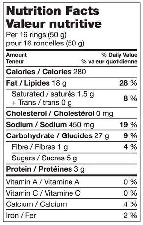 Old Dutch Humpty Dumpty Sour Cream Onion Nutrition Facts