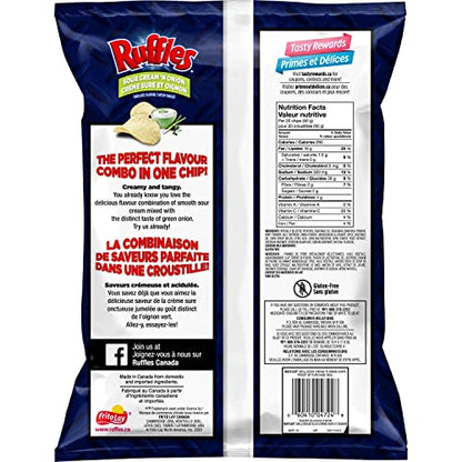 Ruffles Sour Cream and Onion Potato Chips 200g/7oz (Shipped from Canada)