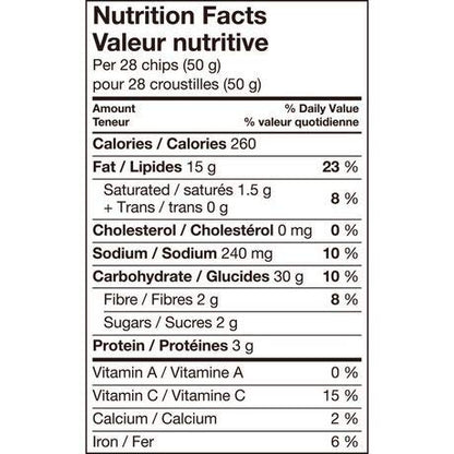 Miss Vickies Honey Dijon Potato Chips Nutrition Facts