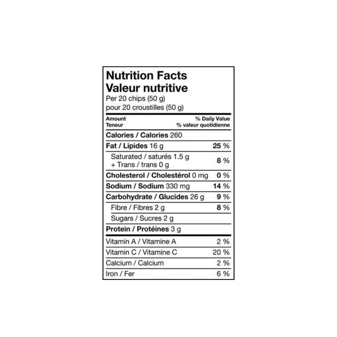 Ruffles Flamin' Hot Bar-B-Q Potato Chips Nutritional Facts