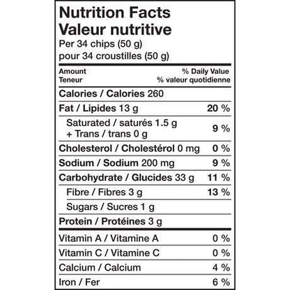 Tostitos Multigrain Rounds Tortilla Chip Party Size nutrition facts