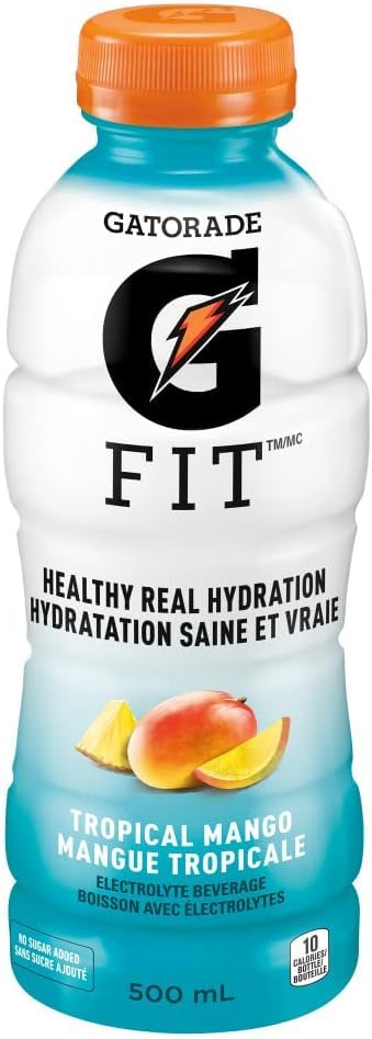 Gatorade G Fit Electrolyte Beverage Healthy Real Hydration Tropical Mango 500ml/16.9 fl. oz. (Shipped from Canada)