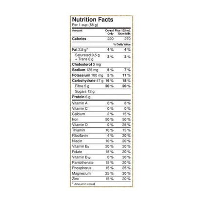 Oatmeal Crisp Maple Nut Cereal Family Size Nutrition Facts