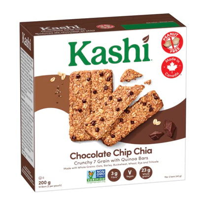 Kashi 7 Grain with Quinoa Bulk Pack of 40 Bars, Chocolate Chip and Honey Oat Flax, 800g/28.21oz (Shipped from Canada)