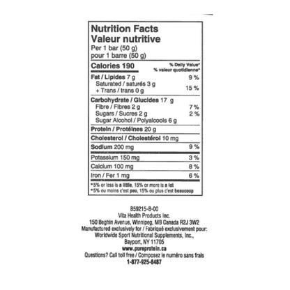 Pure Protein Peanut Butter  Nutrition Facts
