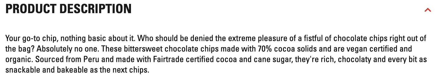 Organic Presidents Choice Bittersweet Chocolate Chips Description