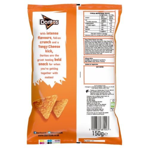 Doritos Tangy Cheese Chips 150g/5.3oz (Shipped from Canada)