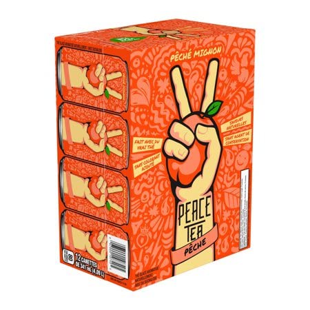 Peace Tea Iced Tea Peach, Case of 12 Cans, 341 mL/11 fl.oz (Shipped from Canada)