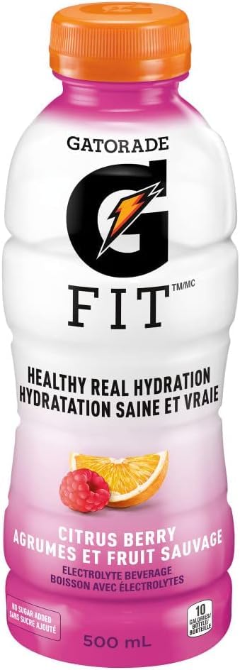 Gatorade G Fit Electrolyte Beverage Healthy Real Hydration  Citrus Berry 500ml/16.9 fl. oz. (Shipped from Canada)