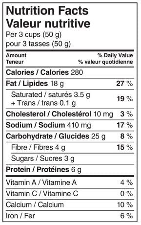 Smartfood White Cheddar Party Size nutrition facts