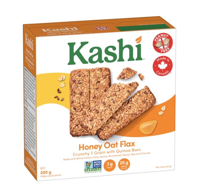 Kashi 7 Grain with Quinoa Bulk Pack of 40 Bars, Chocolate Chip and Honey Oat Flax, 800g/28.21oz (Shipped from Canada)