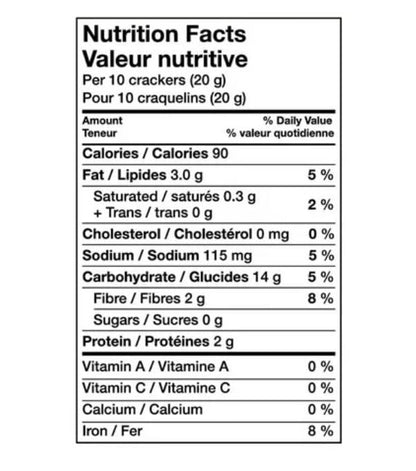 Triscuit Thin Crisps Original Crackers Nutrition Facts