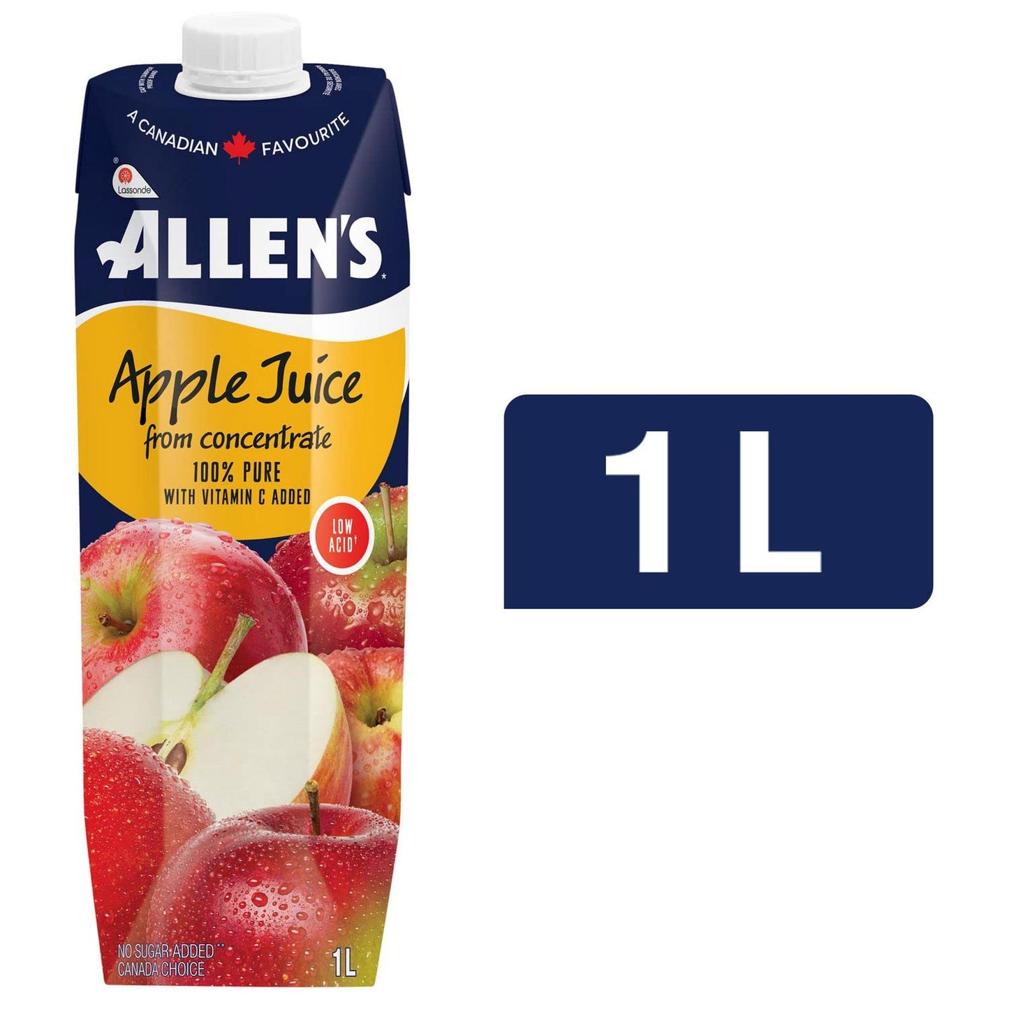 Allens Pure Apple Juice Low Acid 1L/33.8fl.oz (Shipped from Canada)