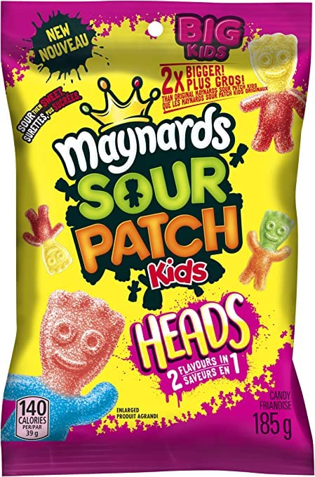 Maynards Sour Patch Kids Big Heads 185g/6.5oz (Shipped from Canada)