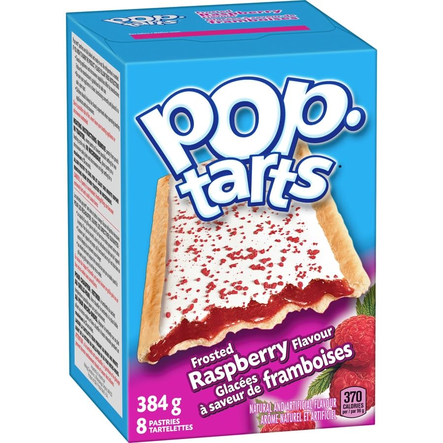 Kellogg's Pop-Tarts toaster pastries, Frosted Raspberry, 8 pastries, 384g/13.5oz (Shipped from Canada)