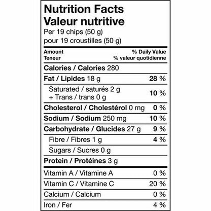 Lay's Wavy Original Potato Chips Nutritional Facts