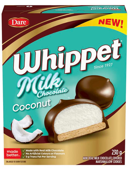 Dare Whippet Milk Chocolate Dipped Coconut front cover