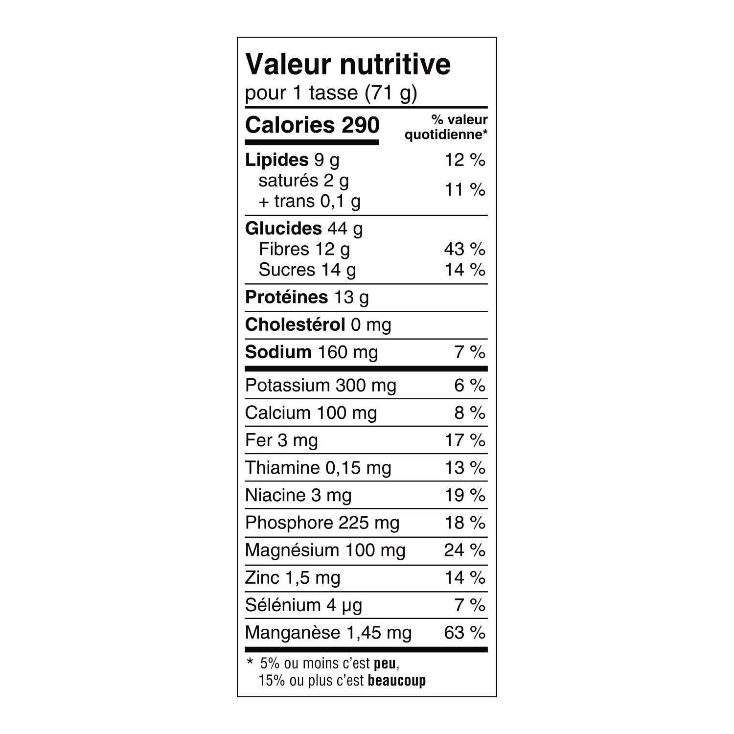 Kashi Go Lean Chocolate Crunch Cereal Nutrition Facts French