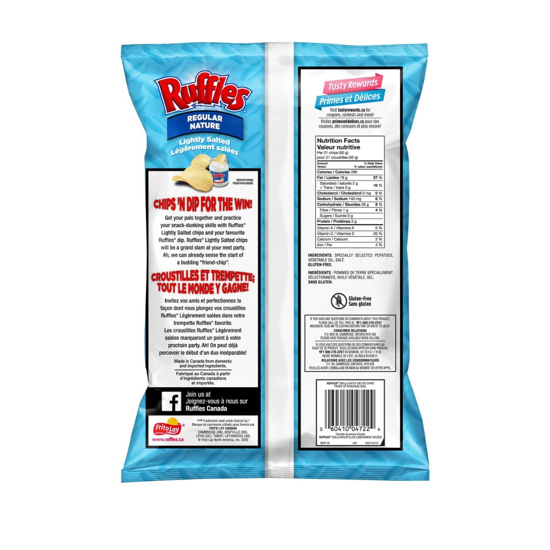 Ruffles Regular Lightly Salted back cover