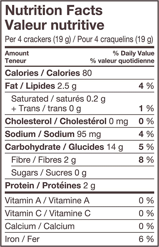 Triscuit Fire Roasted Tomato & Olive Oil Crackers Nutrition Facts