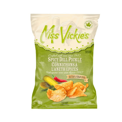 Miss Vickie’s Spicy Dill Pickle Kettle Cooked Potato Chips 200g/7oz (Shipped from Canada)