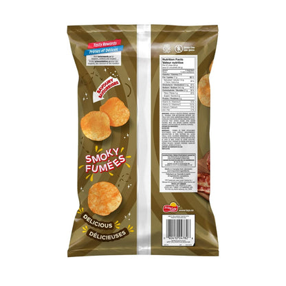 Lays Smokey Bacon Potato Chips back cover