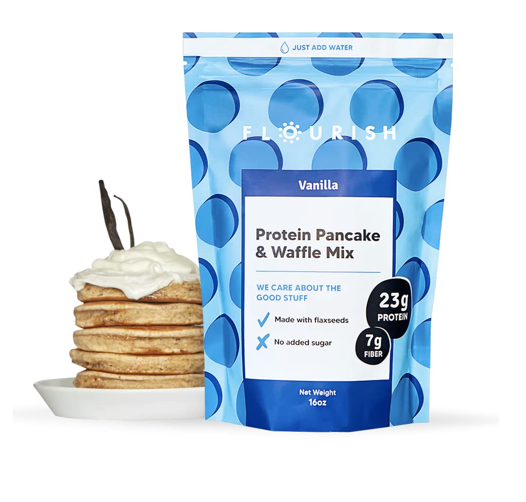 Flourish Vanilla Whey Protein Pancake Mix 430g/15.1oz (Shipped from Canada)