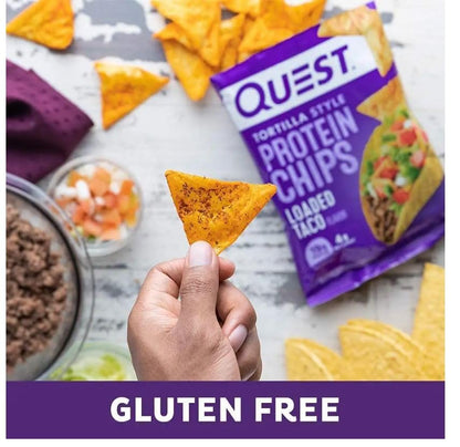 Quest Tortilla Style Protein Chips Variety Pack, Loaded Taco and Nacho Cheese (14ct), 32g/1.1oz (Shipped from Canada)