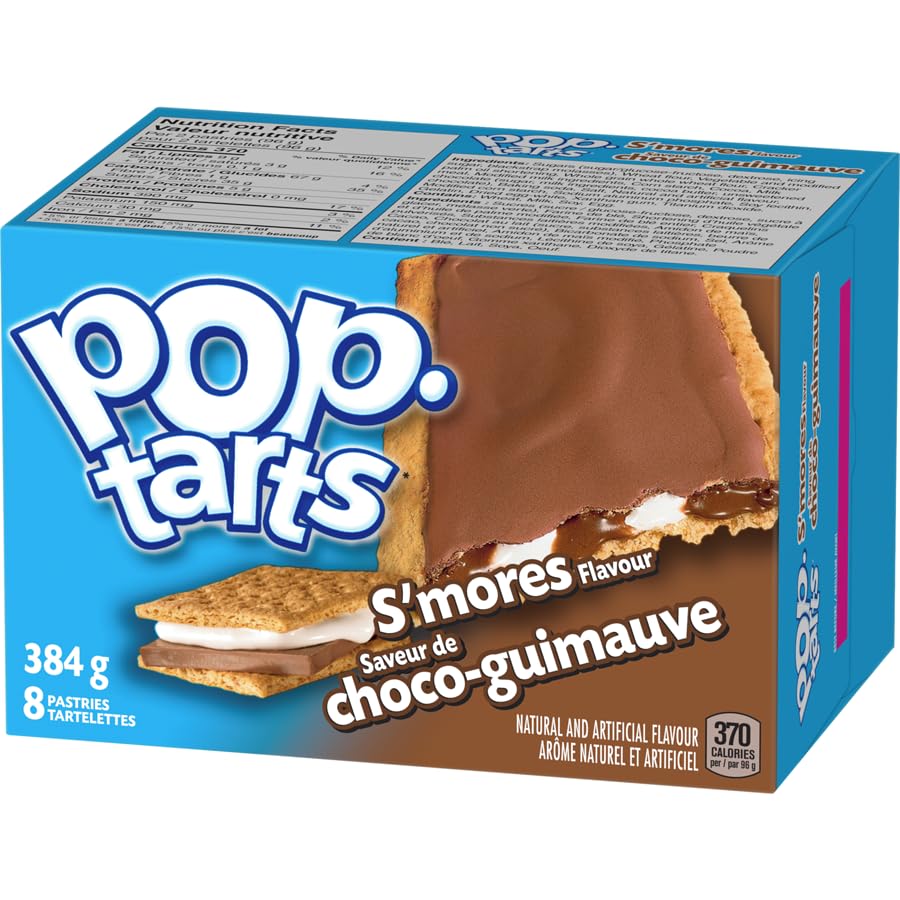 Kellogg's Pop-Tarts toaster pastries, S'mores, 8 pastries, 384g/13.5oz (Shipped from Canada)