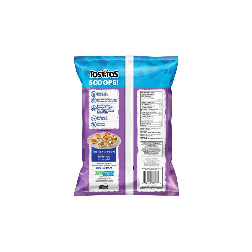 Tostitos Scoops Tortilla Chips 215g/7.5oz (Shipped from Canada)