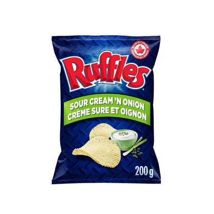 Ruffles Sour Cream and Onion Potato Chips 200g/7oz (Shipped from Canada)