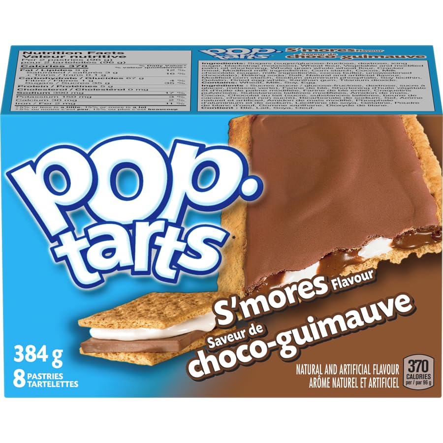 Kellogg's Pop-Tarts toaster pastries, S'mores, 8 pastries, 384g/13.5oz (Shipped from Canada)