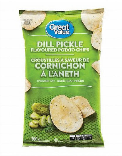 Great Value Dill Pickle Potato Chips front cover