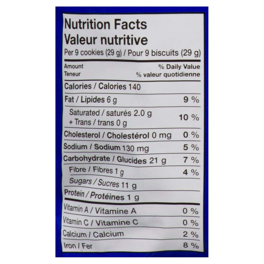 Oreo Mini Sandwich Cookies Bag Nutrition Facts