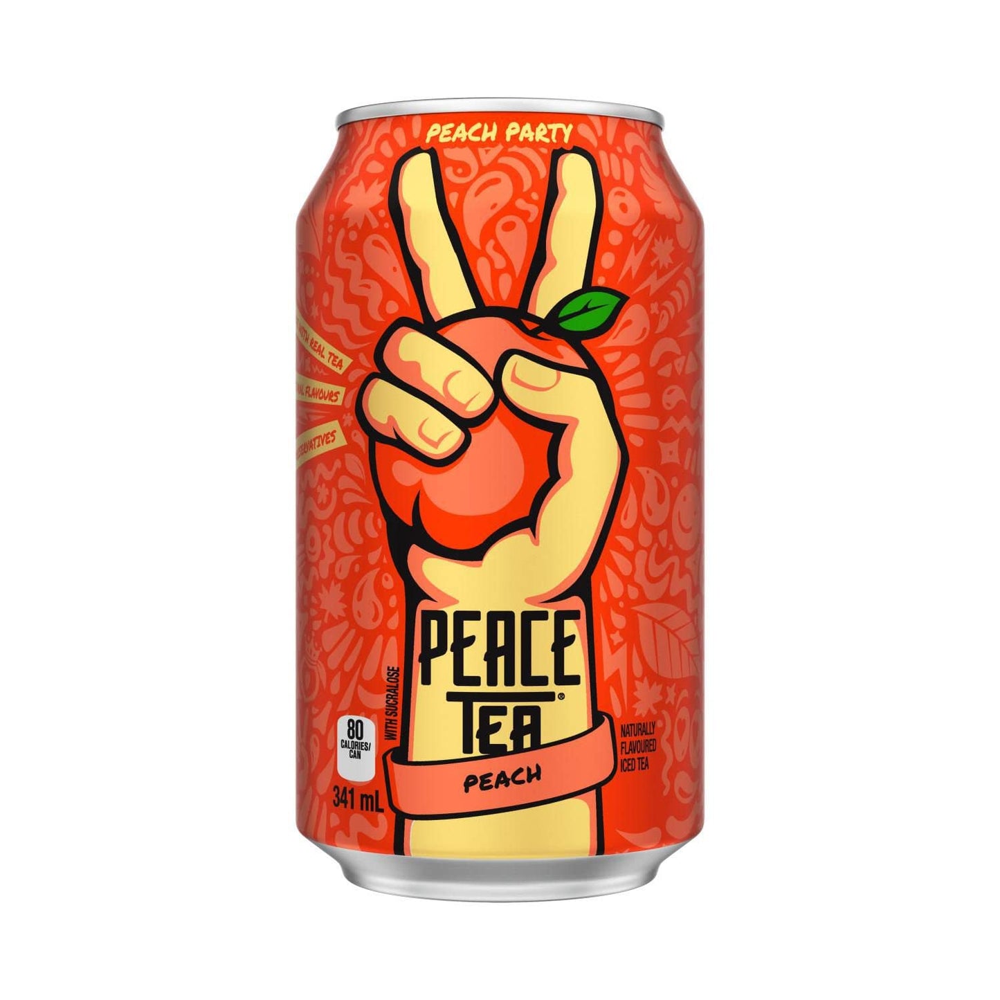 Peace Tea Iced Tea Peach, Case of 12 Cans, 341 mL/11 fl.oz (Shipped from Canada)