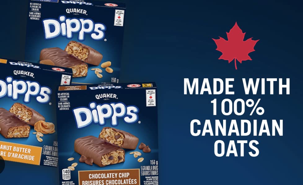 Quaker Dipps Peanut Butter Granola Bars  canadian oats