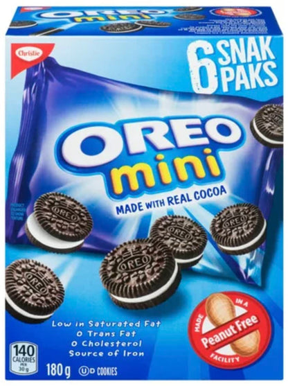 Oreo Mini Sandwich Cookies 6 Individual Packets 180g/6.3oz (Shipped from Canada)