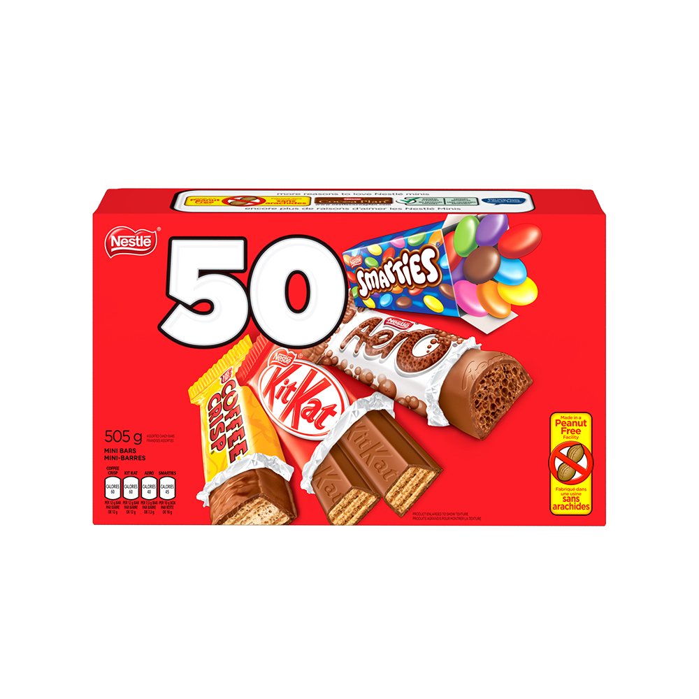 Nestle Favourites Snack Size Kit Kat, Aero, Coffee Crisp, Smarties 505g/17.81oz (Shipped from Canada)