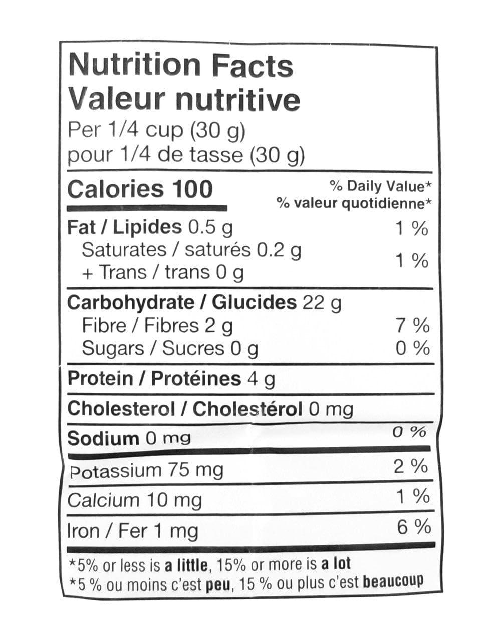 Organic President's Choice Whole Wheat Flour Nutrition Facts