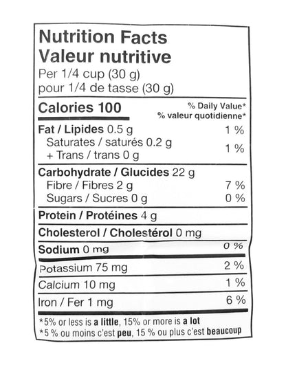 Organic President's Choice Whole Wheat Flour Nutrition Facts