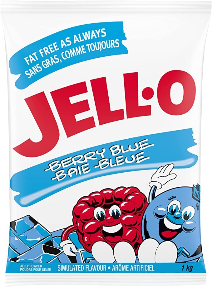 Jell-O Berry Blue Jelly Powder Gelatin Mix 1