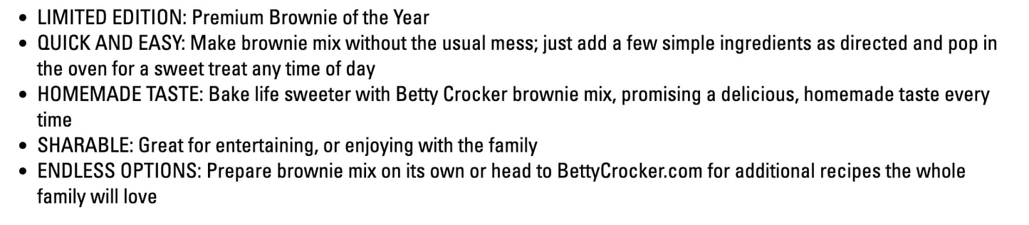 Betty Crocker Brownie Mix Birthday Cookie Brownie 521g/18.3oz (Shipped from Canada)