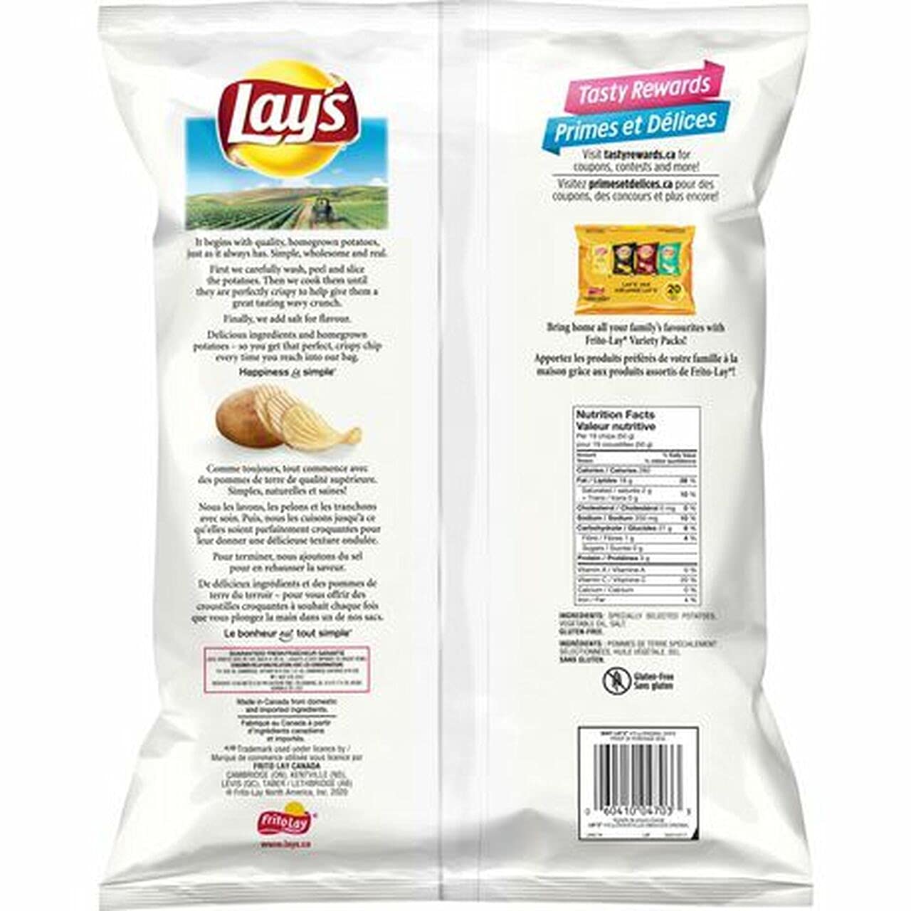 Lay's Wavy Original Potato Chips Back