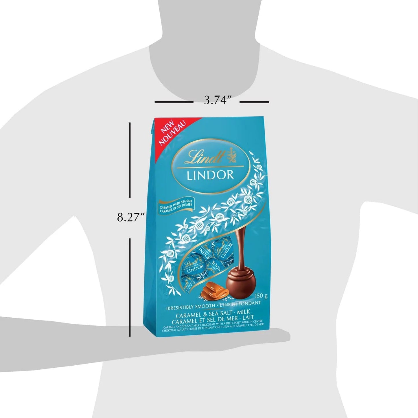 Lindor Milk Caramel Sea Salt Chocolate Truffles, 150g/5.2oz (Shipped from Canada)